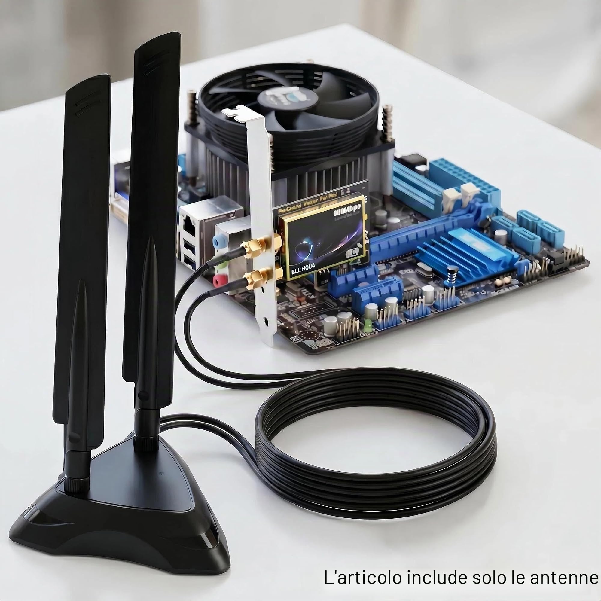 Antenna wireless Dual Band 2.4GHz 5GHz 5.8GHz RP-SMA Gaming WiFi 6E 802.11ac/ax con Base Magnetica per Intel AX201 AX200 PCIe NGFF Scheda WiFi USB PC Desktop Router di Rete Wireless