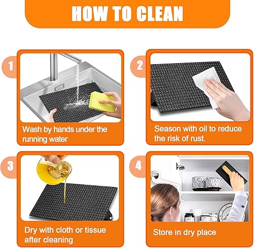 Miniatura 5 de Uniflasy Prensa de hamburguesas, prensa rectangular de hierro fundido de 8.3 x 4.3 pulgadas con mango de madera para BlackstoneCamp ChefPit