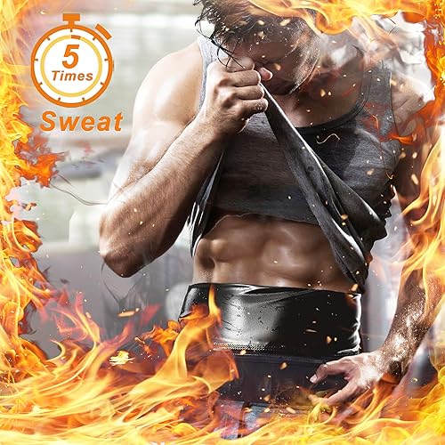 Miniatura 6 de Entrenador de cintura para hombres, reductor de cintura de sudor para sauna, cinturón de adelgazamiento para sauna, ejercicio, equipo de gimnasio