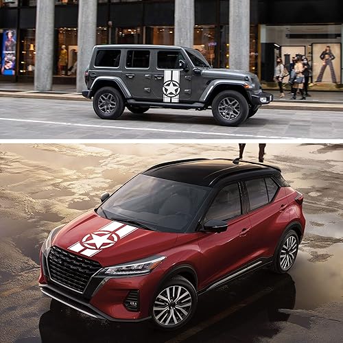 Miniatura 8 de Calcomanía para capó de estrella del ejército de Estados Unidos, calcomanías de vinilo para capó de automóvil con estrellas militares para