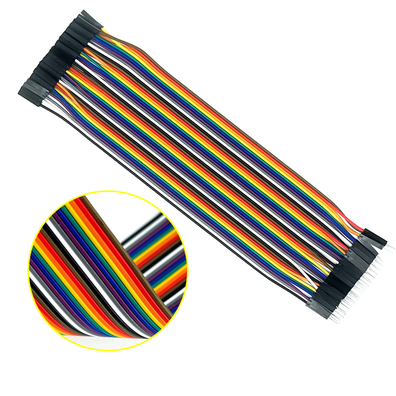 Set di cavi jumper 3 x 40 pezzi ciascuno da 20 cm, ponticelli femmina-femmina, maschio-femmina, maschio-maschio cavo 28 AWG ponticelli per Arduino Raspberry Pi (set di 3)