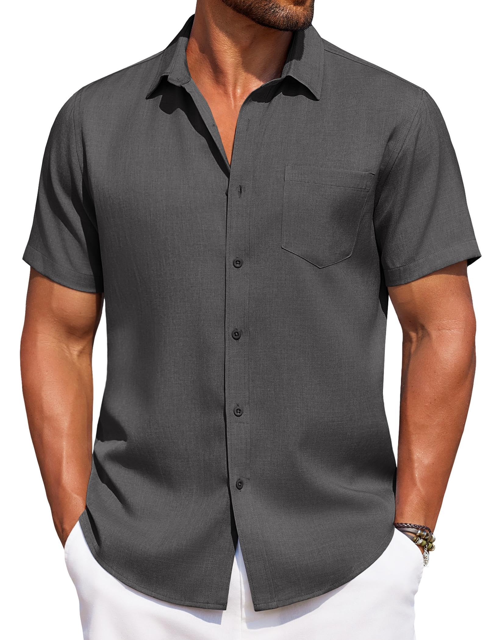 COOFANDY Men's Summer Beach Vacation Shirt Casual Button Down Short Sleeve Shirt Hawaiian Tropical Resort Wear