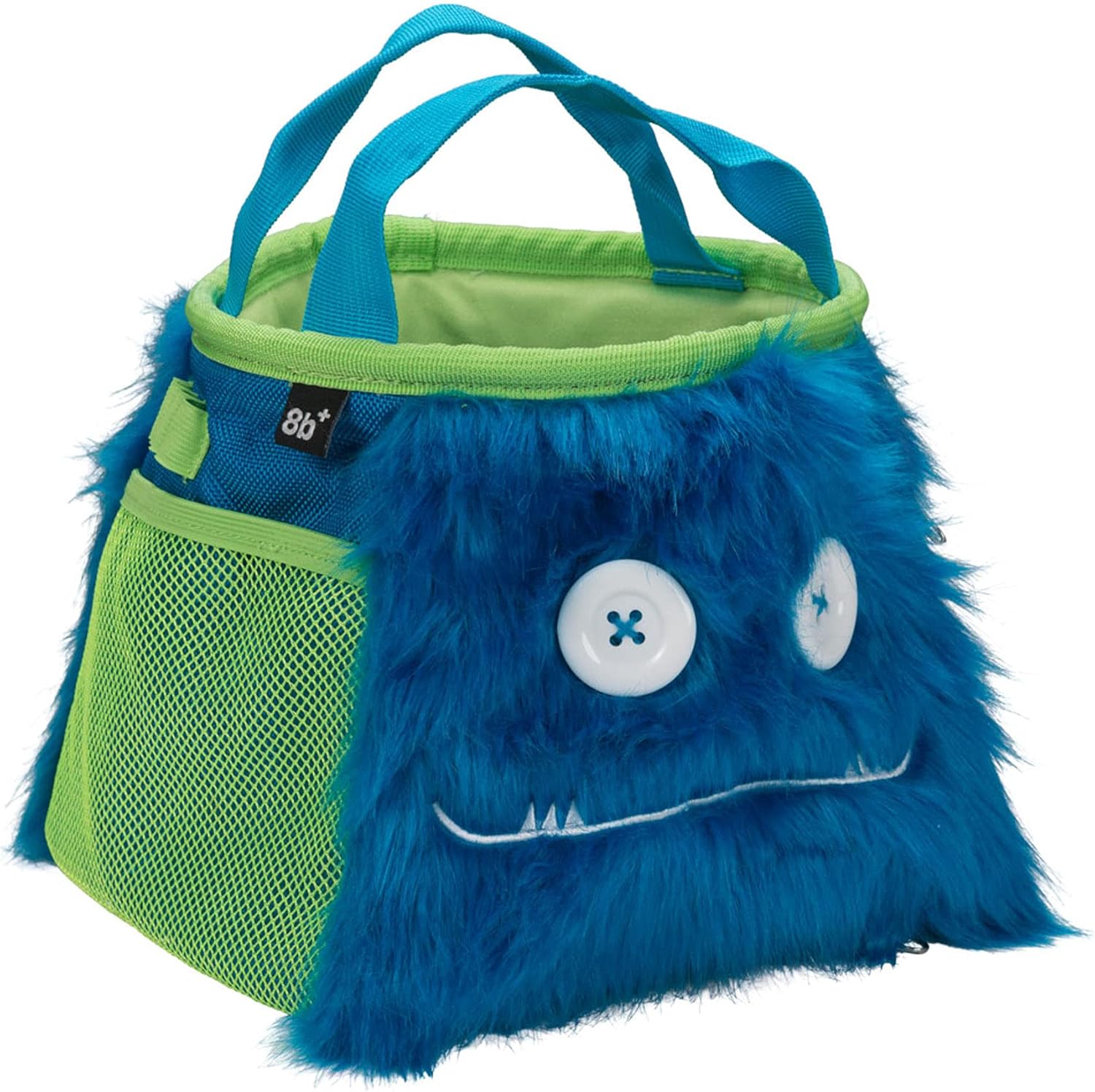 8BPLUS 8B+2301007 Bouldering Boulder Back, Opening 8.7 inches (22 cm), [Maxwell] No Scary & Majesty, Dandy Bold, Maxwell Top Drawstring Closure, 4 Brush Holders, 3 Pockets, Blue/Yellow Green