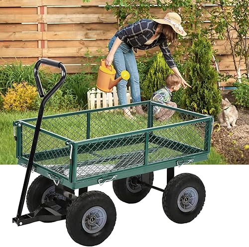 Best Garden Carts Wagons - Carrito de jardín para exteriores, playa, césped, patio, capacidad de carga de 400 libras, 20.8 pulgadas de alto x 33.8