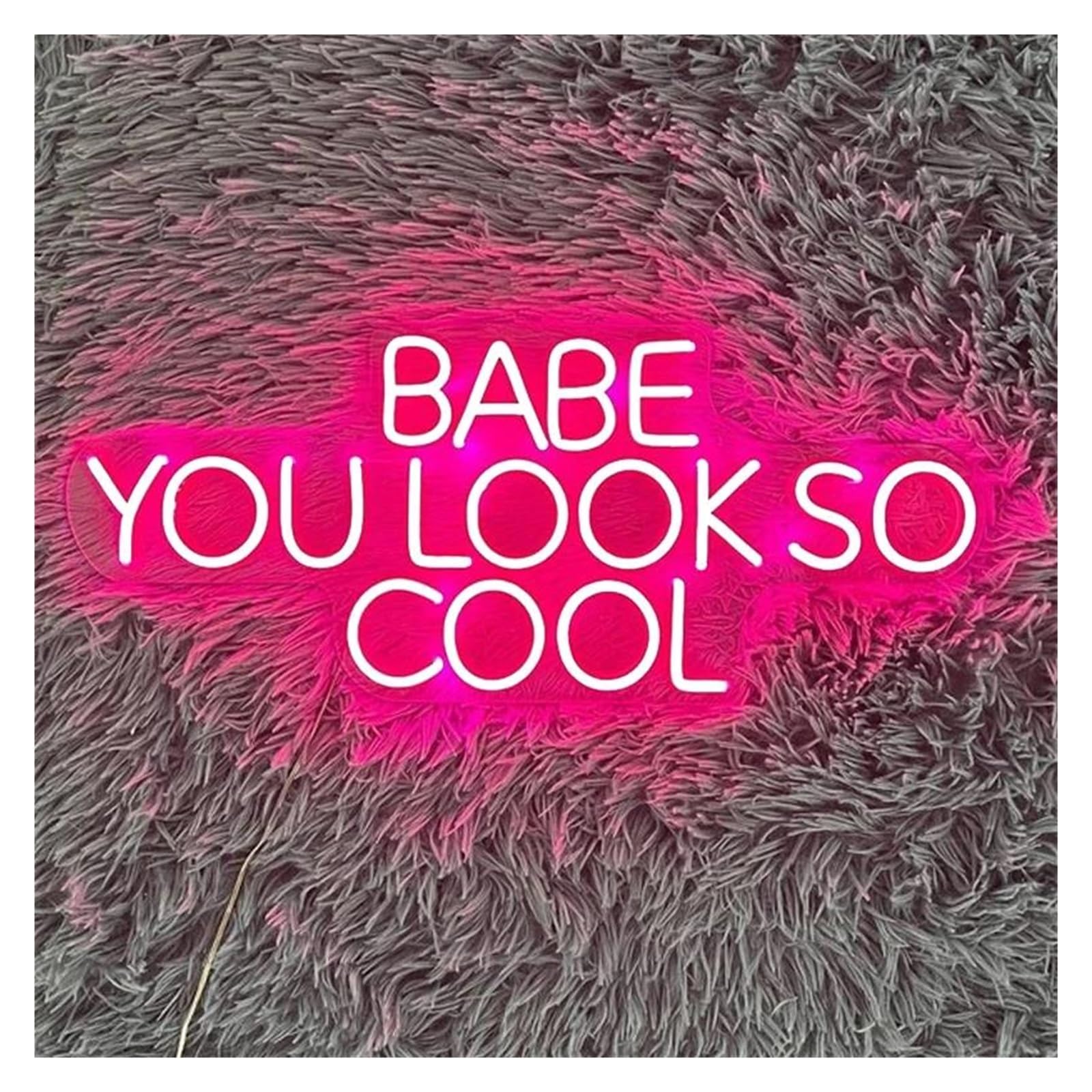 SHOUXI Sign Lamp Babe You Look SO Cool Neon Sign Light for Girl Bedroom Party Bar Birthday Beauty Room Salon Room Aesthetic Room Wall Art Decor(80X32CM)