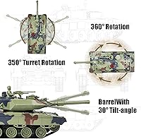 Vista 7 de KAIM Tanque RC 1/24, tanque de control remoto para niños con humo, luces y sonidos, modelo de ejército Ger Leopard II de 2.4 GHz, juguetes militares