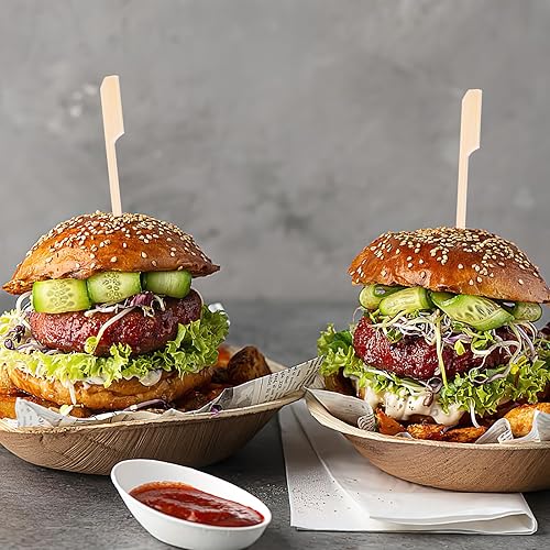 Miniatura 6 de HAKSEN 400 pinchos de bambú, púas de cóctel para bebidas, pinchos de madera de 4.7 pulgadas para aperitivos, sándwich, frutas, kabs, salchichas,