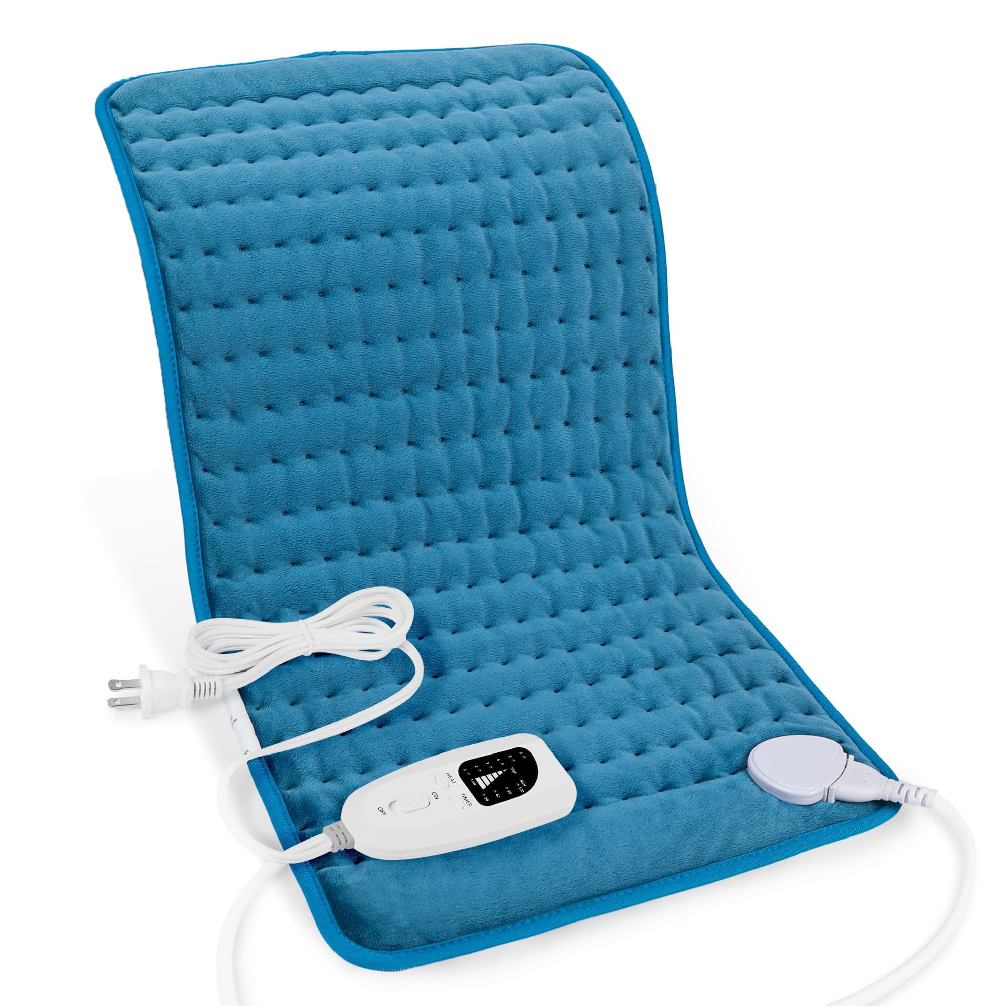 Deepsoon Blue Electric Heating Pad 24x12 Inch | Soothing Heat for Back, Neck, and Legs - main product image