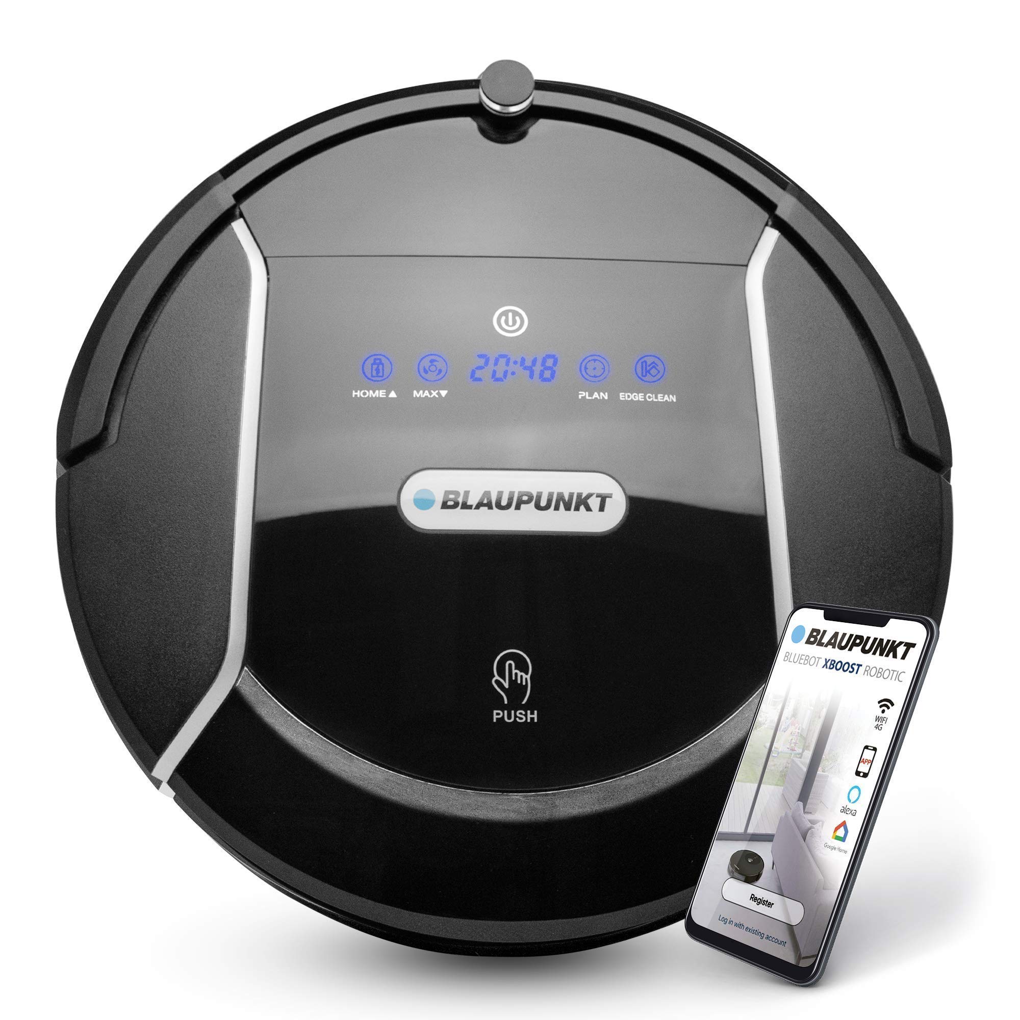 BLAUPUNKT Bluebot XSMART - Robot Vacuum and mop cleaner 2-in-1, Control via Alexa or Google Home, For hard floors & carpets