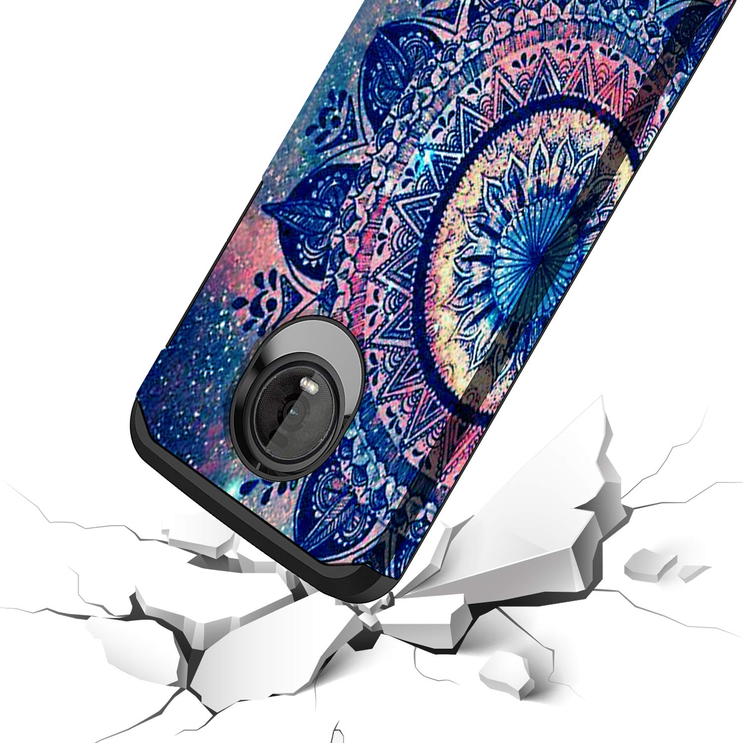 Custodia Portafoglio In Pelle Con Fiore Rosa Per Motorola Moto Z4 / Z4 Play (6.4 Pollici)