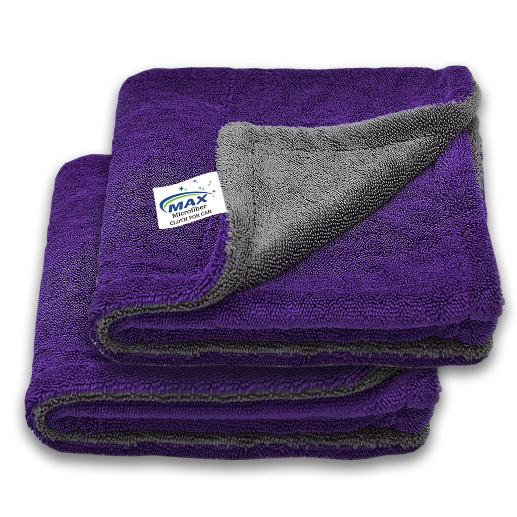 MAX Microfiber Cloth for Car (1200 GSM, 2 Pc, 40x40 cm, Purple) Fastest Drying Towel, Twisted Loop, Super Absorbent & Lint Free Towel with Edgeless Design for Professional Car Drying & Cleaning-image-42