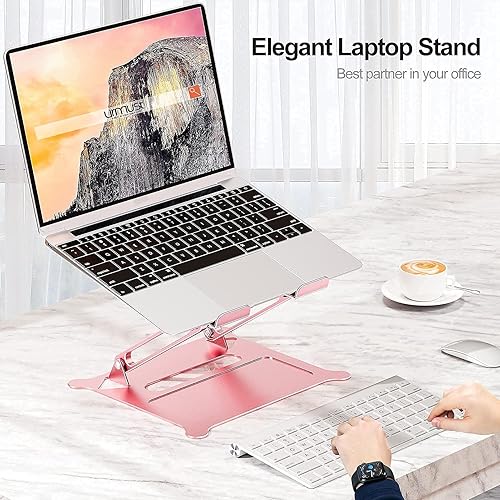 Miniatura 3 de Urmust Soporte ergonómico ajustable para computadora portátil (negro) Soporte ergonómico ajustable para computadora portátil (oro rosa)