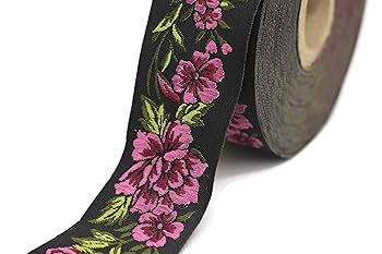 【えむ】Mallorca Back Ribbon Floral Designer's Shop Jacquard metallic gold Blue Rose Floral