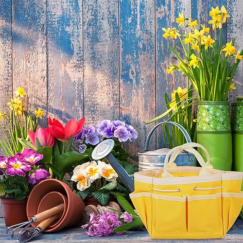 Miniatura 9 de Uonlytech Bolsa de almacenamiento de lona, bolsa organizadora de herramientas, bolsa de lona, herramientas de jardín, bolsa de mano de jardín con