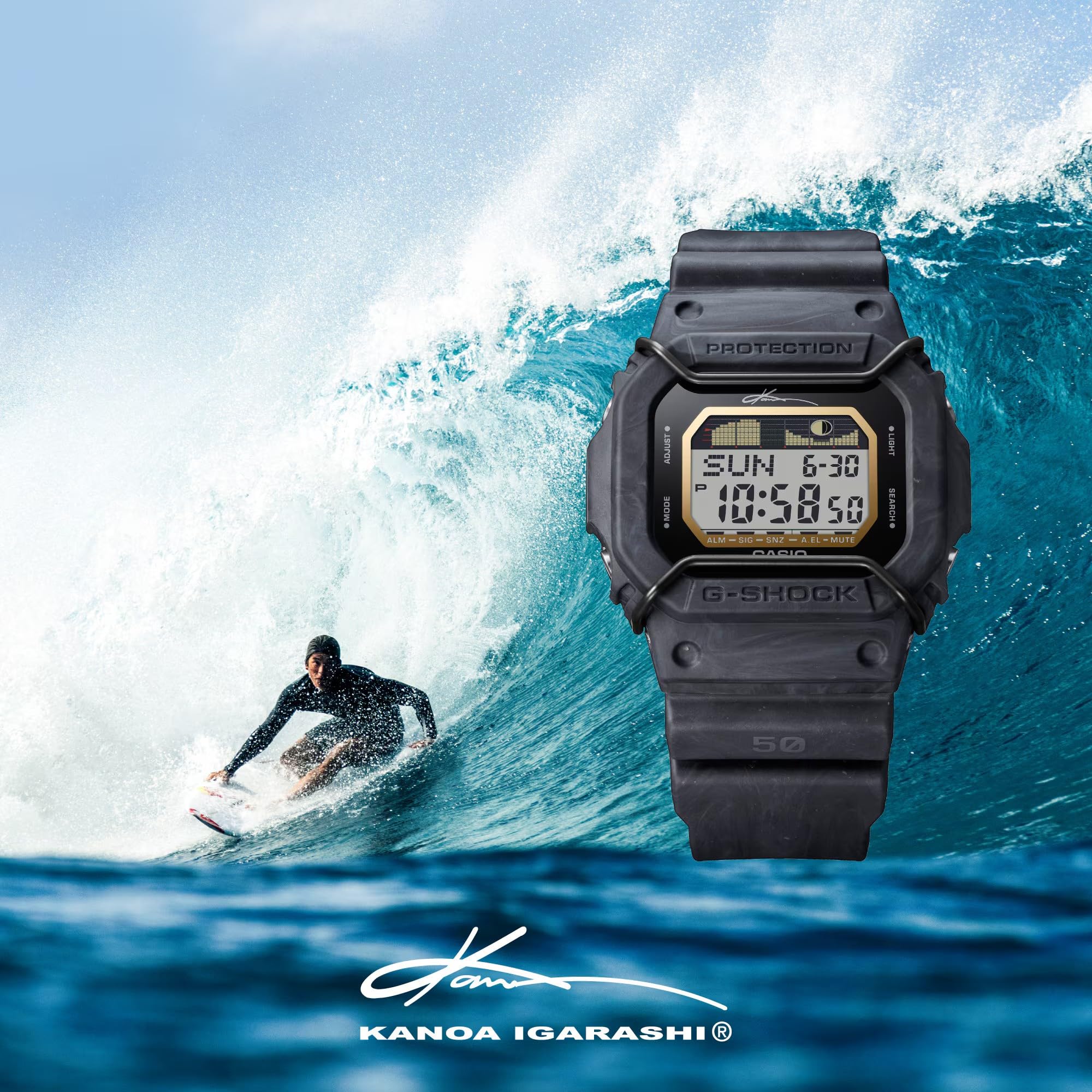 Casio Reloj analógico de Cuarzo Unisex con Correa en GLX-5600KB-1ER, Correa