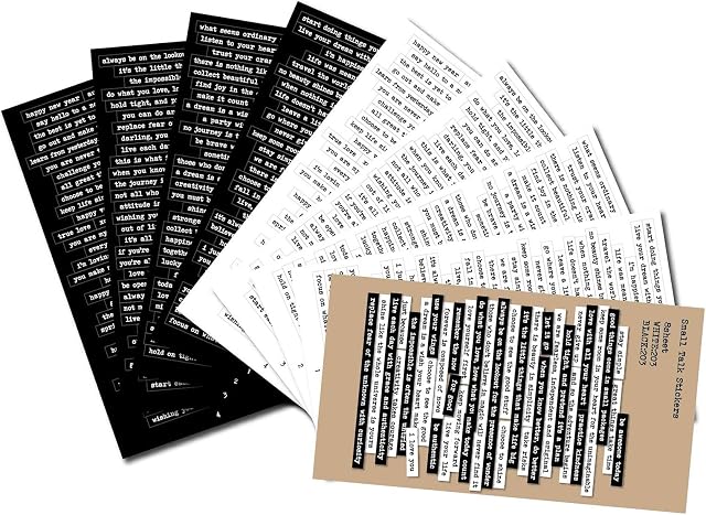 Awesomeonei Inspirational Nice Words Stickers Adhesive Motivational Quote Stickers for Scrapbook Notebook Journaling Card 8 Pages