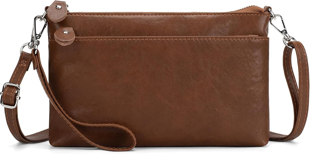 befen Genuine Leather Wristlet Clutch Wallet Purses with RFID Blocking, Small Crossbody Bags Shoulder Handbag for Women