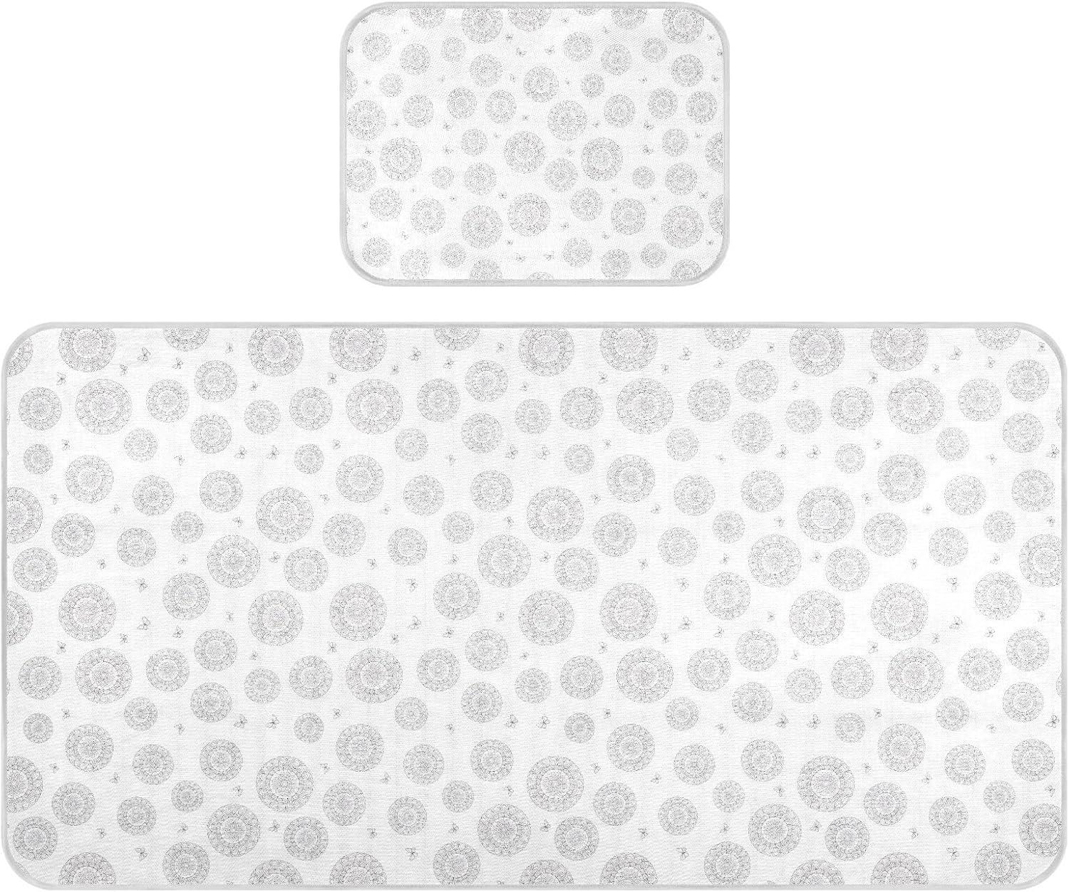 Baby Cooling Mat Circular Mandala Pattern Ice Silk Breathable Mesh Summer Crib Mattress Pad with Pillowcase, Soft Cooling Sleeping Surface for Infant & Toddler, 52"x28"