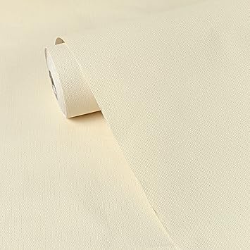 JAAMSO ROYALS Light Cream Colour Plain mattVinyl Self Adhesive Waterproof Home Decor Wallpaper (100 CM X 45 CM)