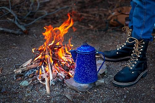 Vista 5 de GSI Outdoors Cafetera esmaltada para almacenar café caliente, té para campamento y granja, 8 tazas