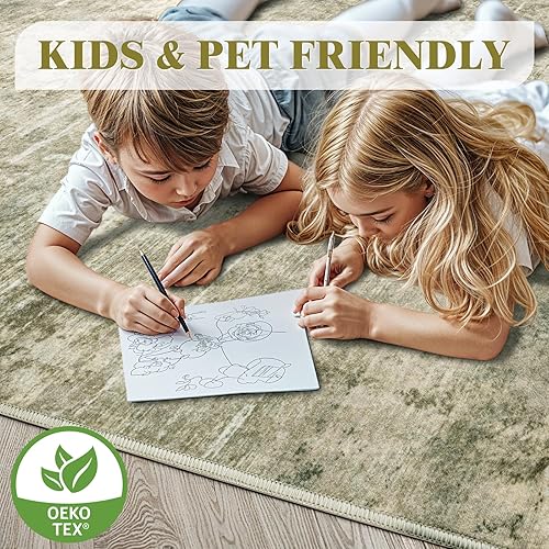 Miniatura 4 de Shilucheng Alfombras de 5 x 7 pies para sala de estar, alfombra de área abstracta suave para interiores para dormitorio, decoración de lavandería,