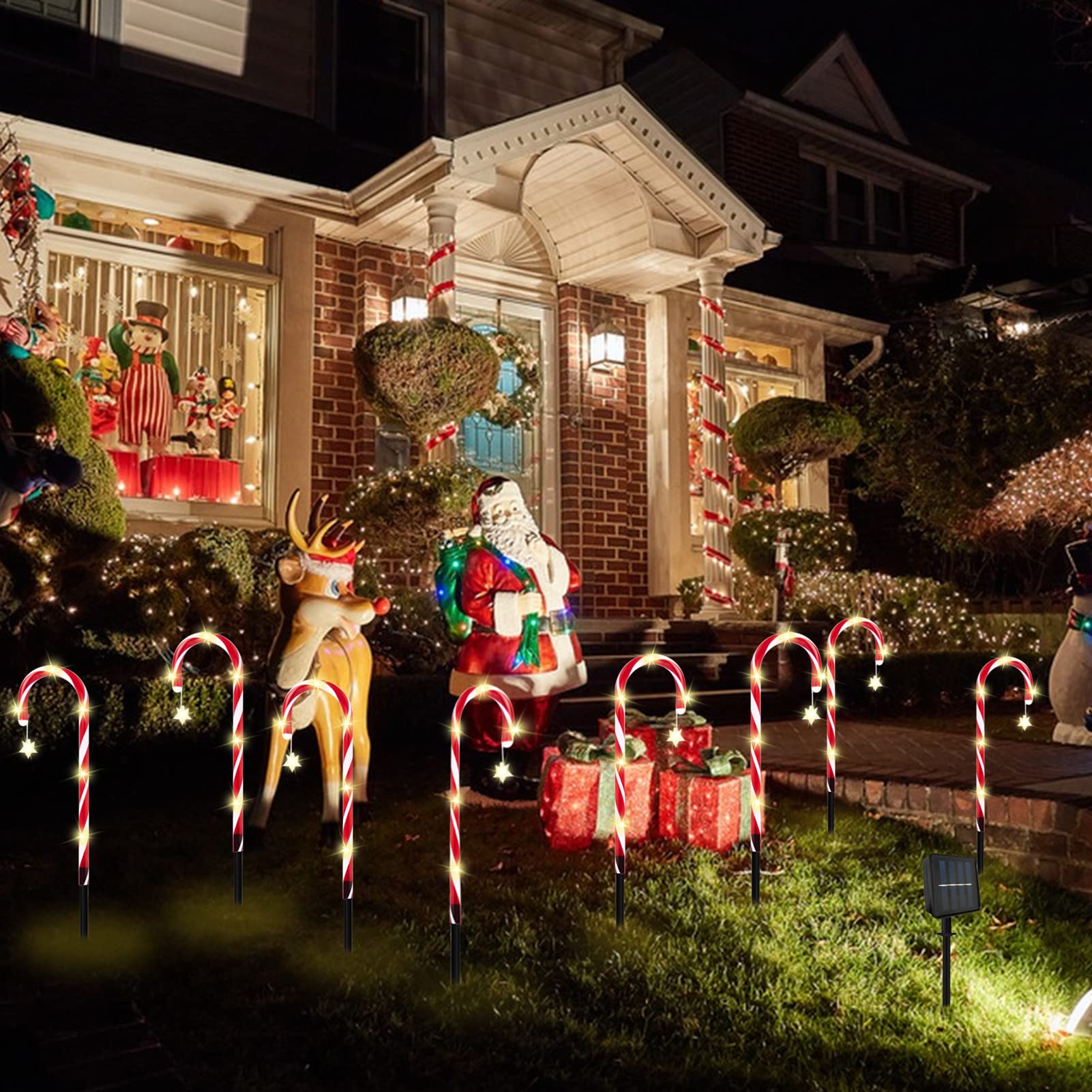 Amazon.co.jp: 12本セット キャンディケイン ソーラー 埋め込み