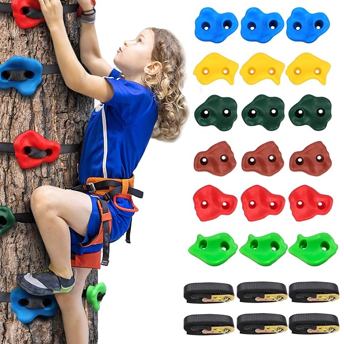 Buy SANKUU 18 Ninja Tree Climbing Holds for Kids Climber, Rock Climbing
