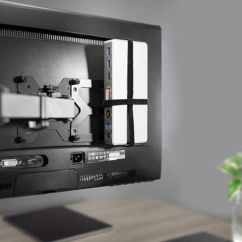 Miniatura 8 de VIVO Soporte de estación de acoplamiento universal para estación de trabajo, montaje VESA detrás del monitor, instalación debajo del escritorio,
