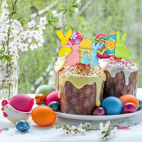 Miniatura 6 de Whaline 2 moldes de silicona 3D para fondant de Pascua, lindos moldes de silicona con patrón de huevo de Pascua, moldes de resina para cupcakes,