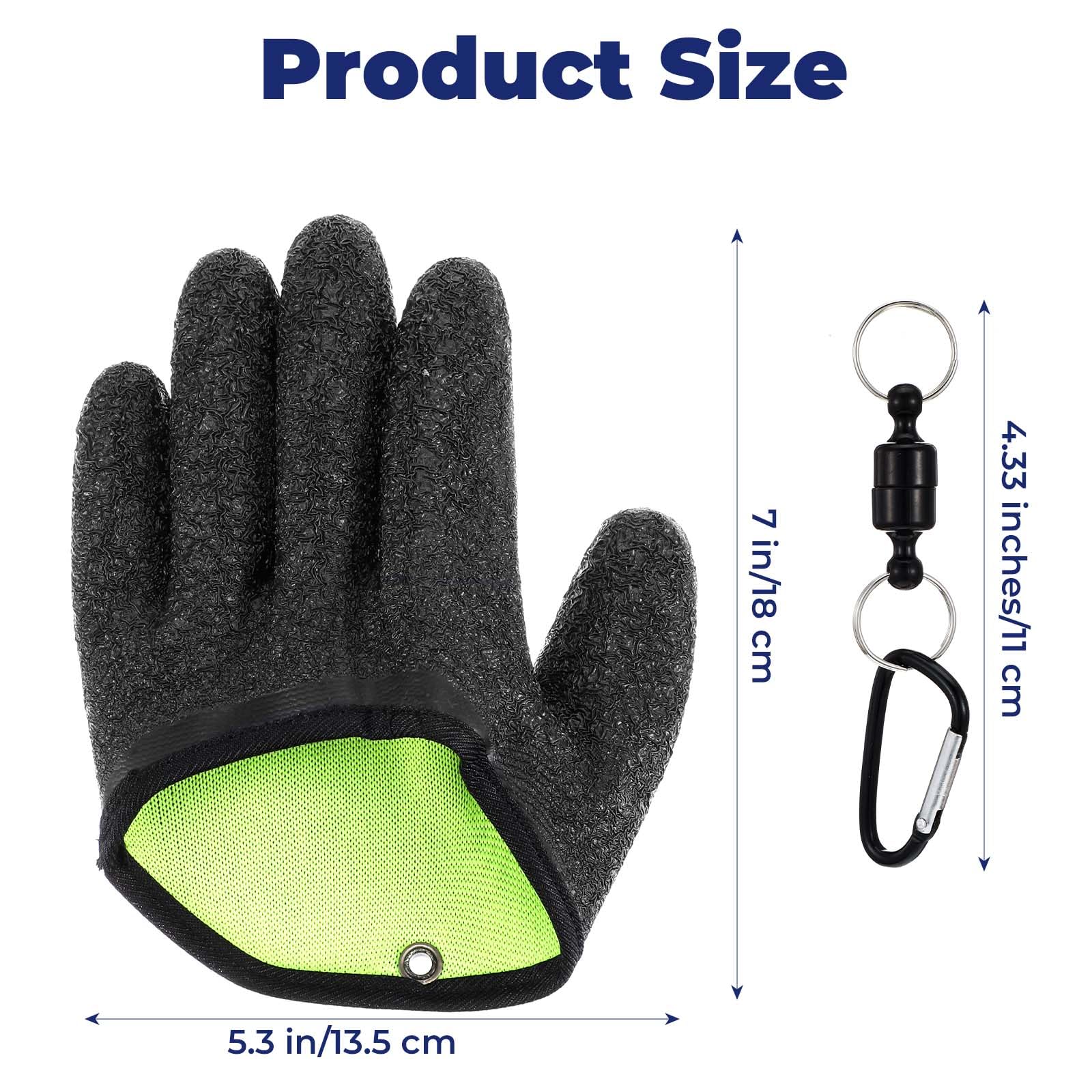 2Pcs Fishing Gloves with Magnet Release Professional Catch Fish Gloves Anti-Slip Ice Fishing Glove Non-Slip Textured Grip Palm Glove for Men Women Handling Cleaning Accessories