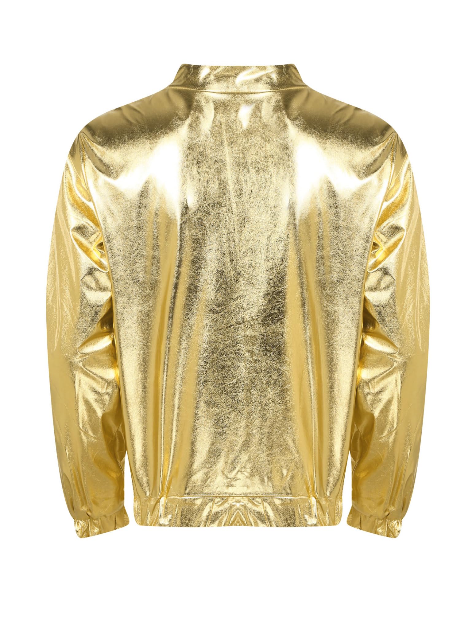 inlzdz Camisa de Manga Larga con Lentejuelas Brillante para Hombre Ropa Superior para Danza Latino Concierto Partido Navidad Cosplay Halloween