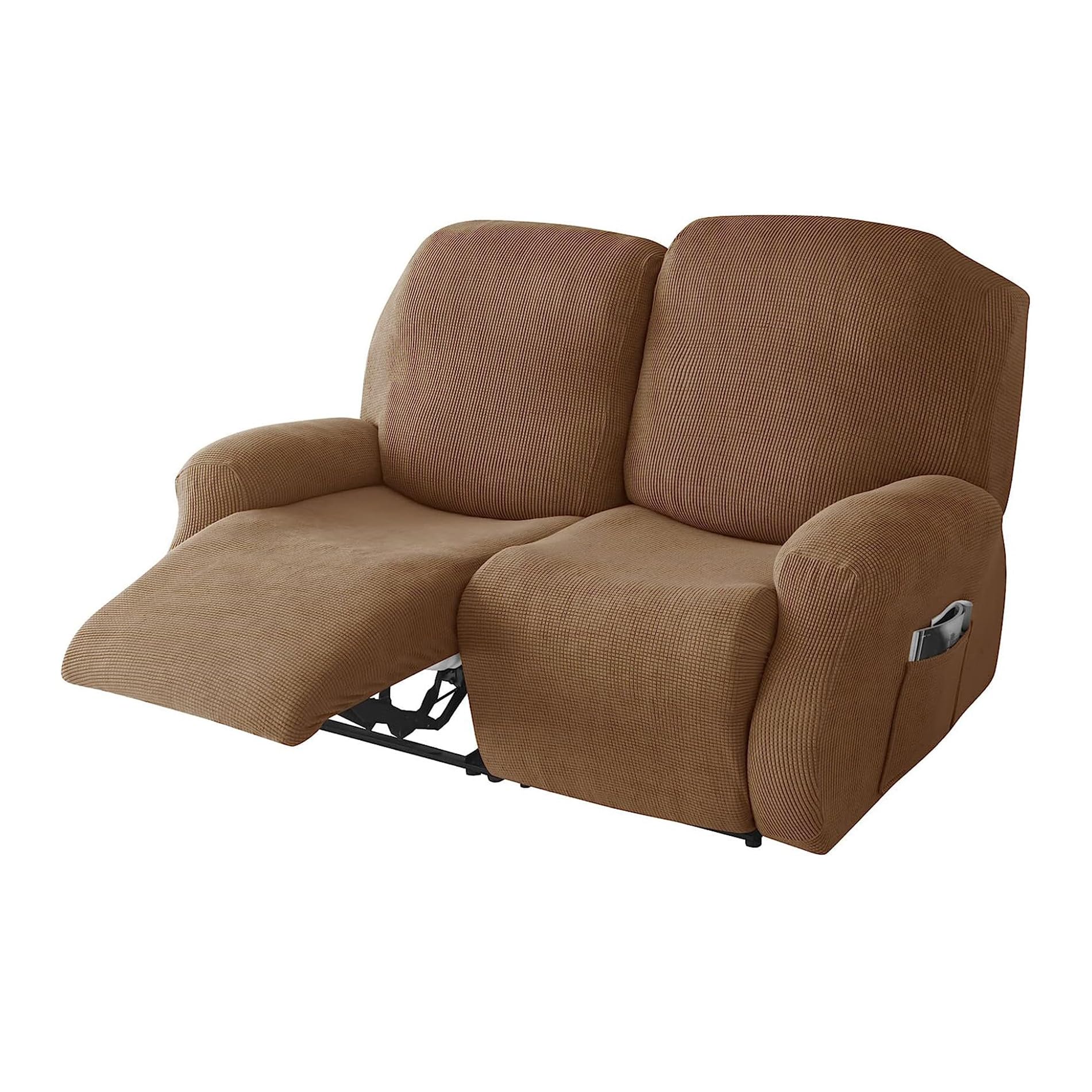 DEZYPZAM Recliner Sofa Covers, Stretch 1 2 3 Seater Recliner Sofa Slipcover, Reclining Couch Covers Non-Slip Furniture Protector, Sofa Covers (Dark Coffee,2 Seater)