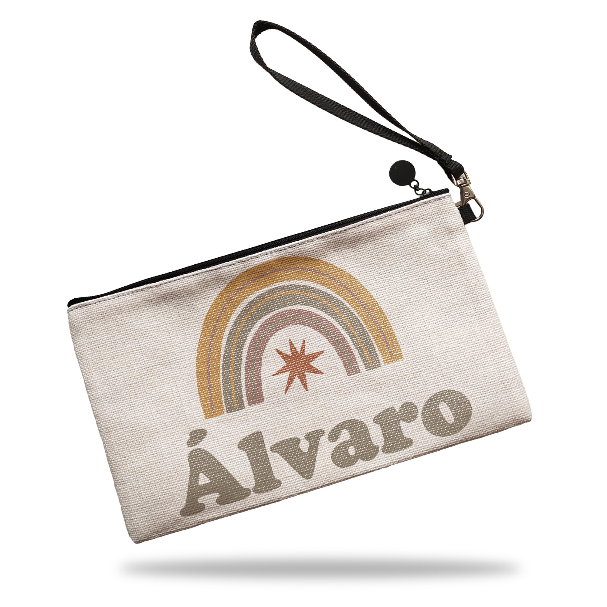Custom Neceser Infantil Personalizado con Nombre | Bohemio Arcoíris, Estrella, Corazón, Luna y Sol 9 Diseños, Bolso Infantil, Étnico, SarAgu
