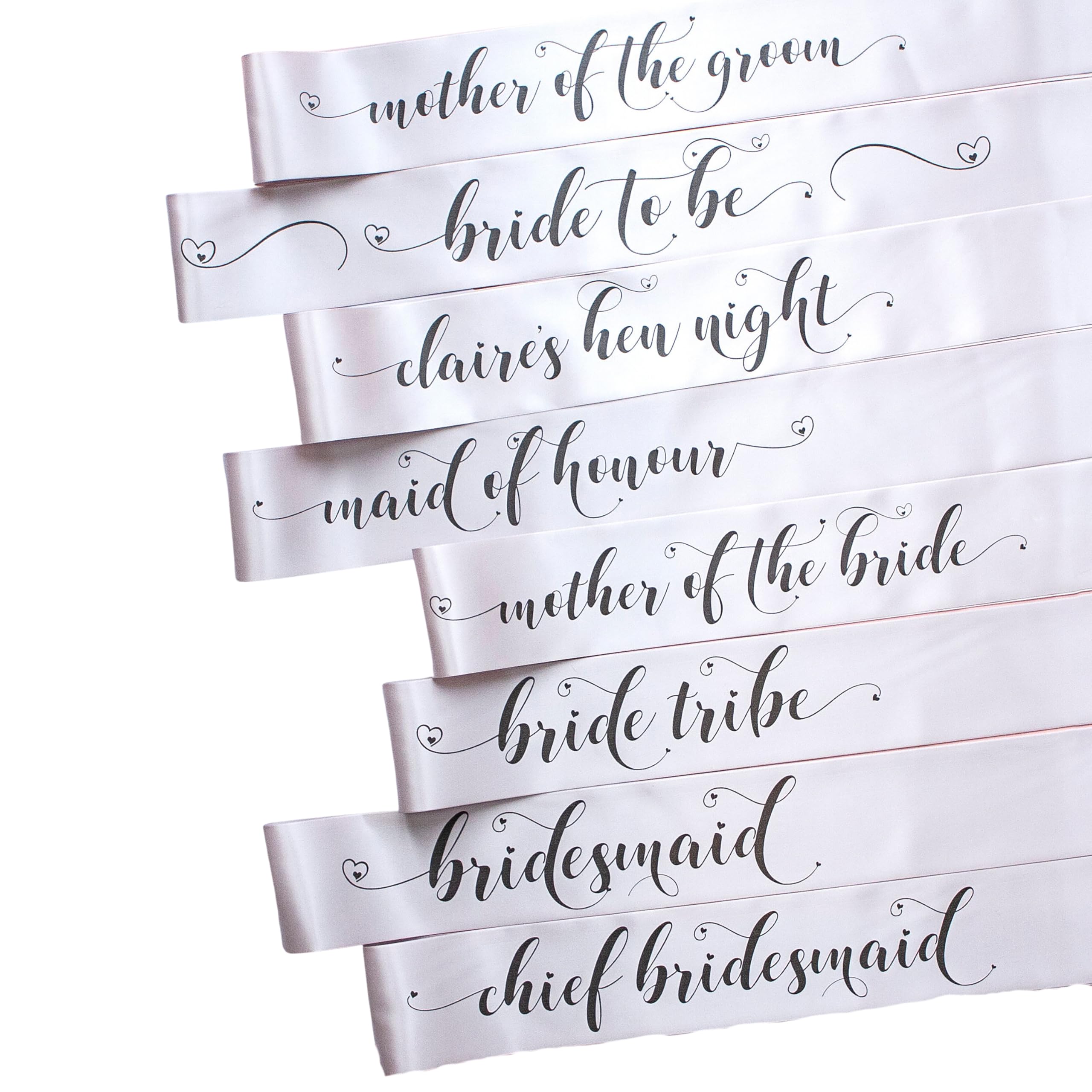 Pastel Grey Bride Tribe Sashes, Satin Grey colour, Standard or Plus Size