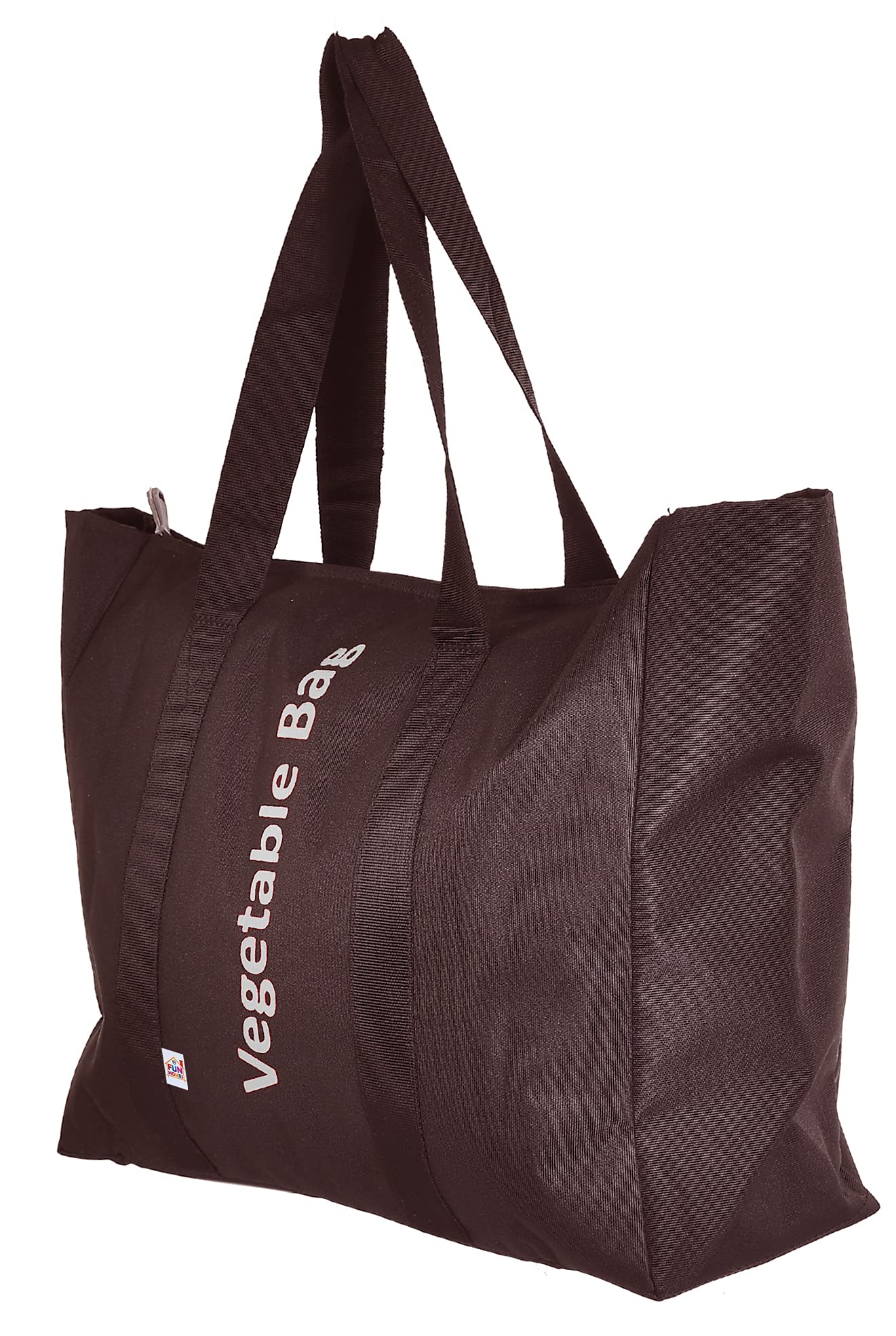 Fun Homes Rexine Reusable Grocery Shopping Bag Tote Bag With Bottle Sleeves Foldable, Collapsible, Durable And Eco Friendly (Wine)