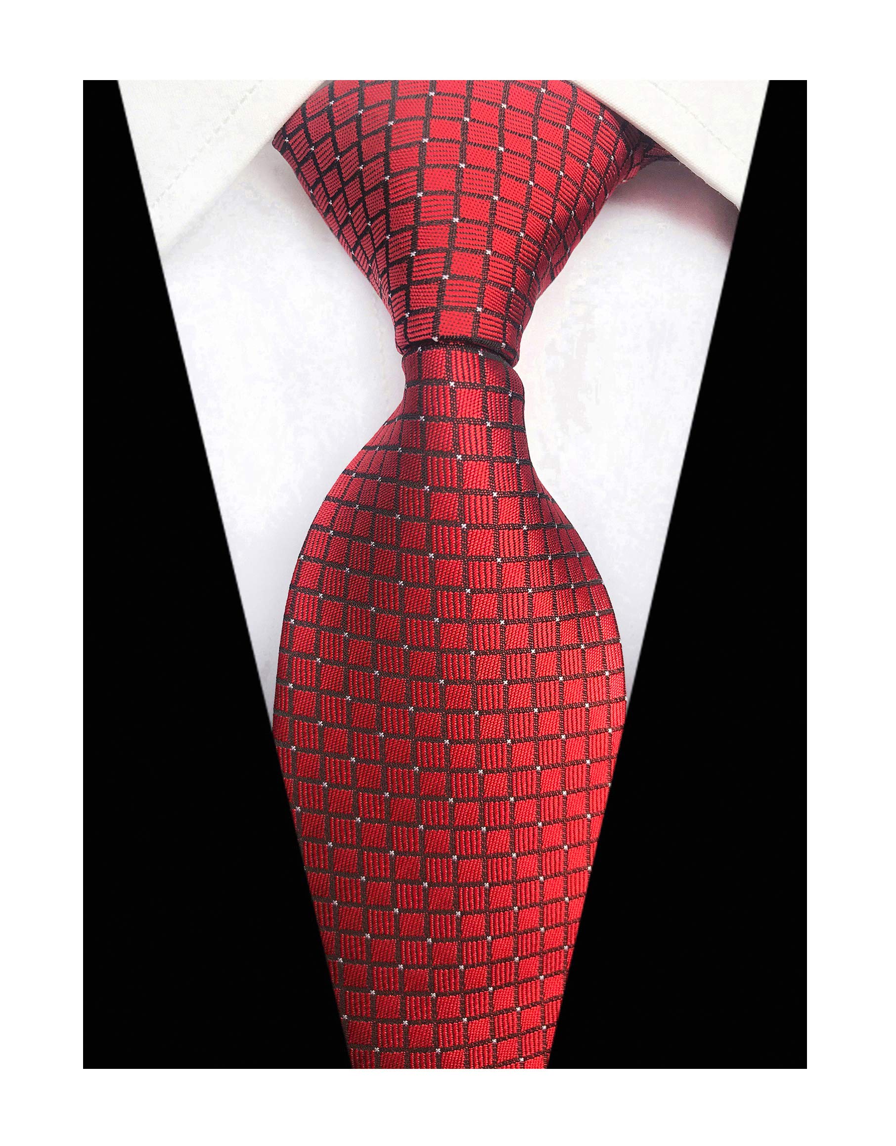 Elfeves Men Modern Tartan Formal Ties Checks Plaid Gingham Pattern Woven Necktie