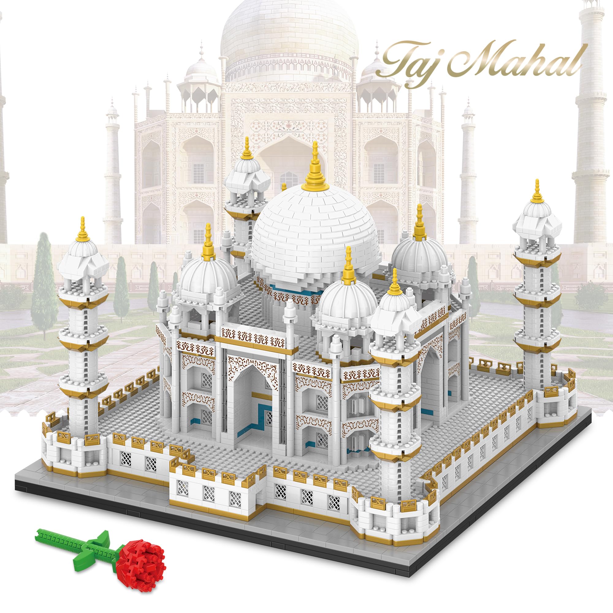 Finger Rock Juego de construcción de micro bloques de sujeción de arquitectura Taj Mahal, 4036 piezas, modelo de decoración de arquitectura de fama mundial, ideas regalo para adultos o jóvenes