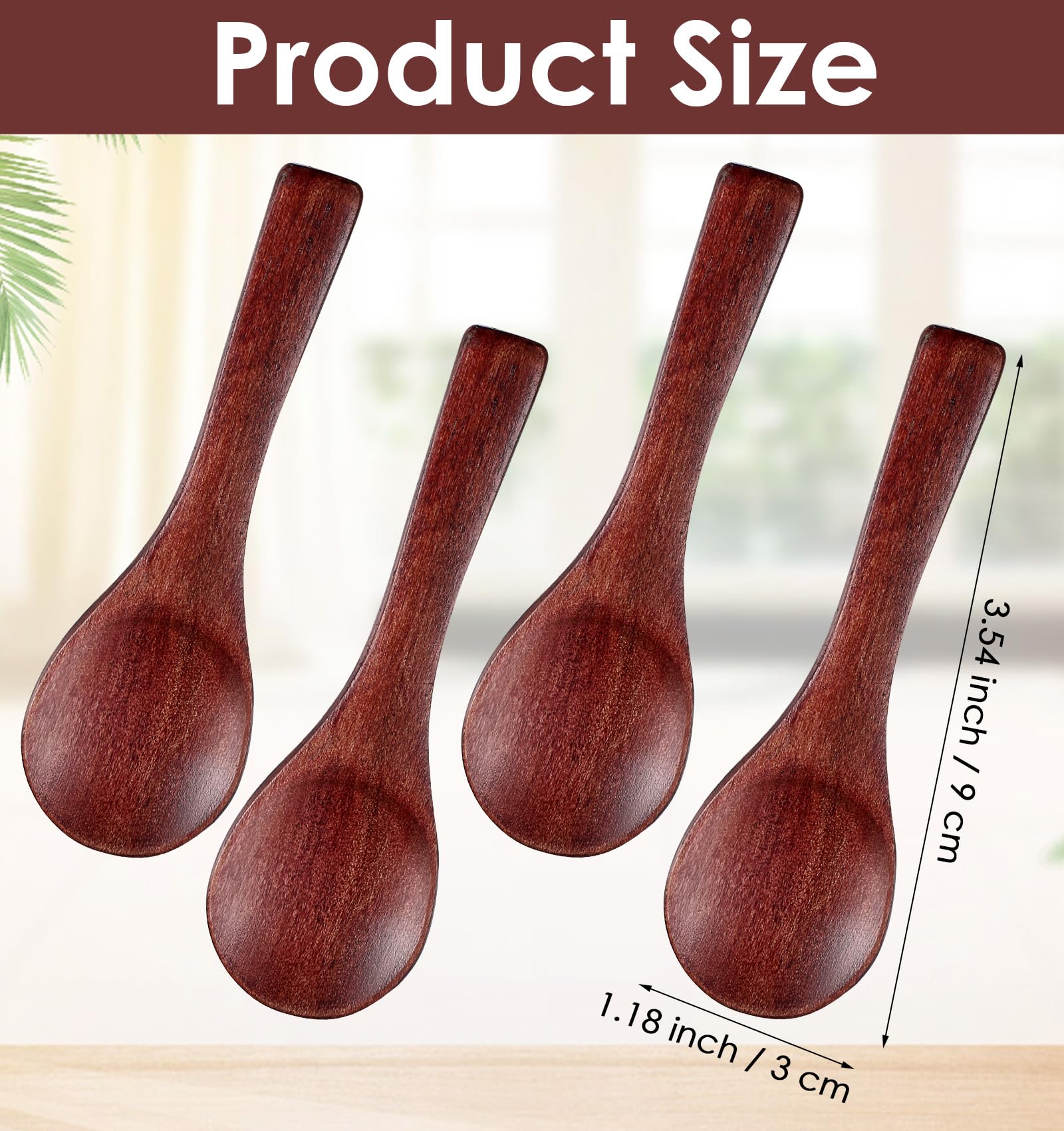 Wooden Spoons - 4 Pack for Sugar, Salt & More -2 Wooden Spoons - 4 Pack for Sugar, Salt & More -2
