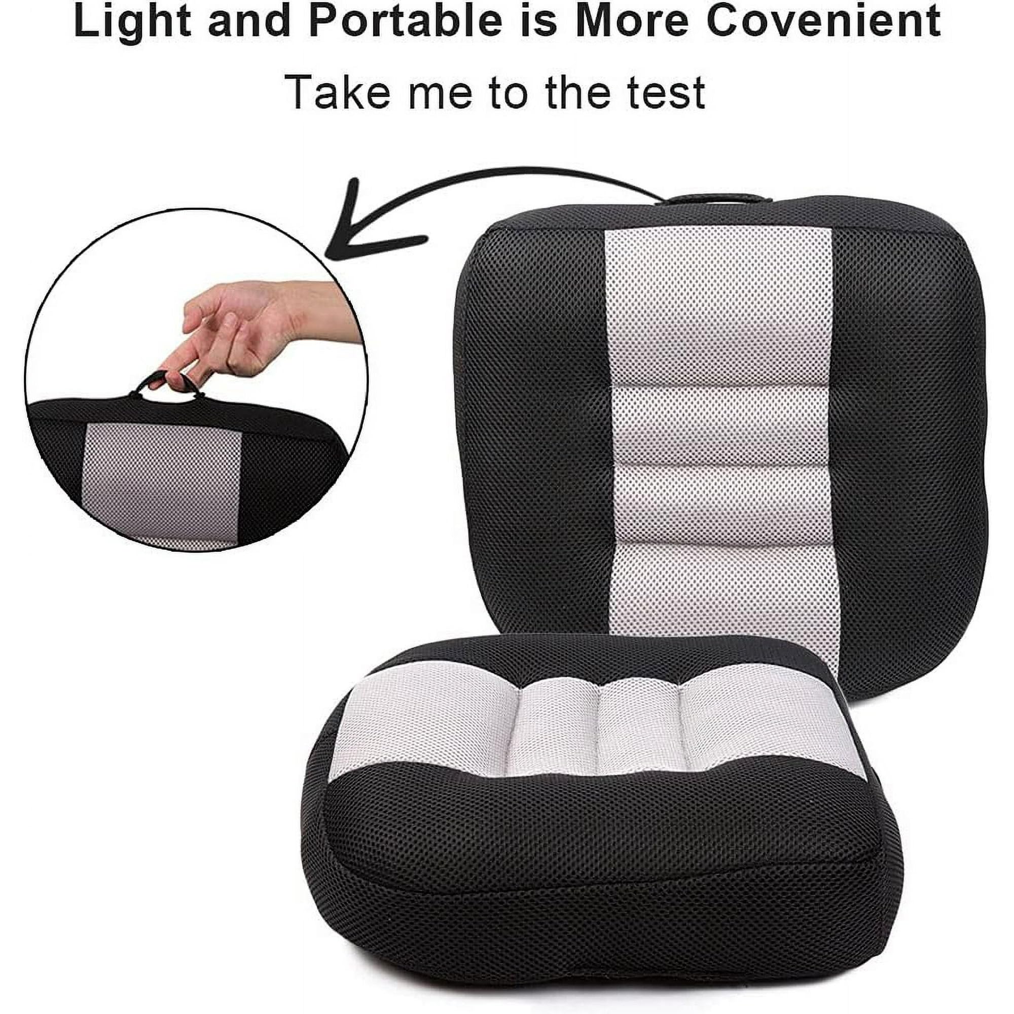 Cuscino rialzante per seggiolino auto, 12 cm, design antiscivolo, per conducenti, passeggeri e bambini, ideale per aumentare l'altezza nel sedile di guida