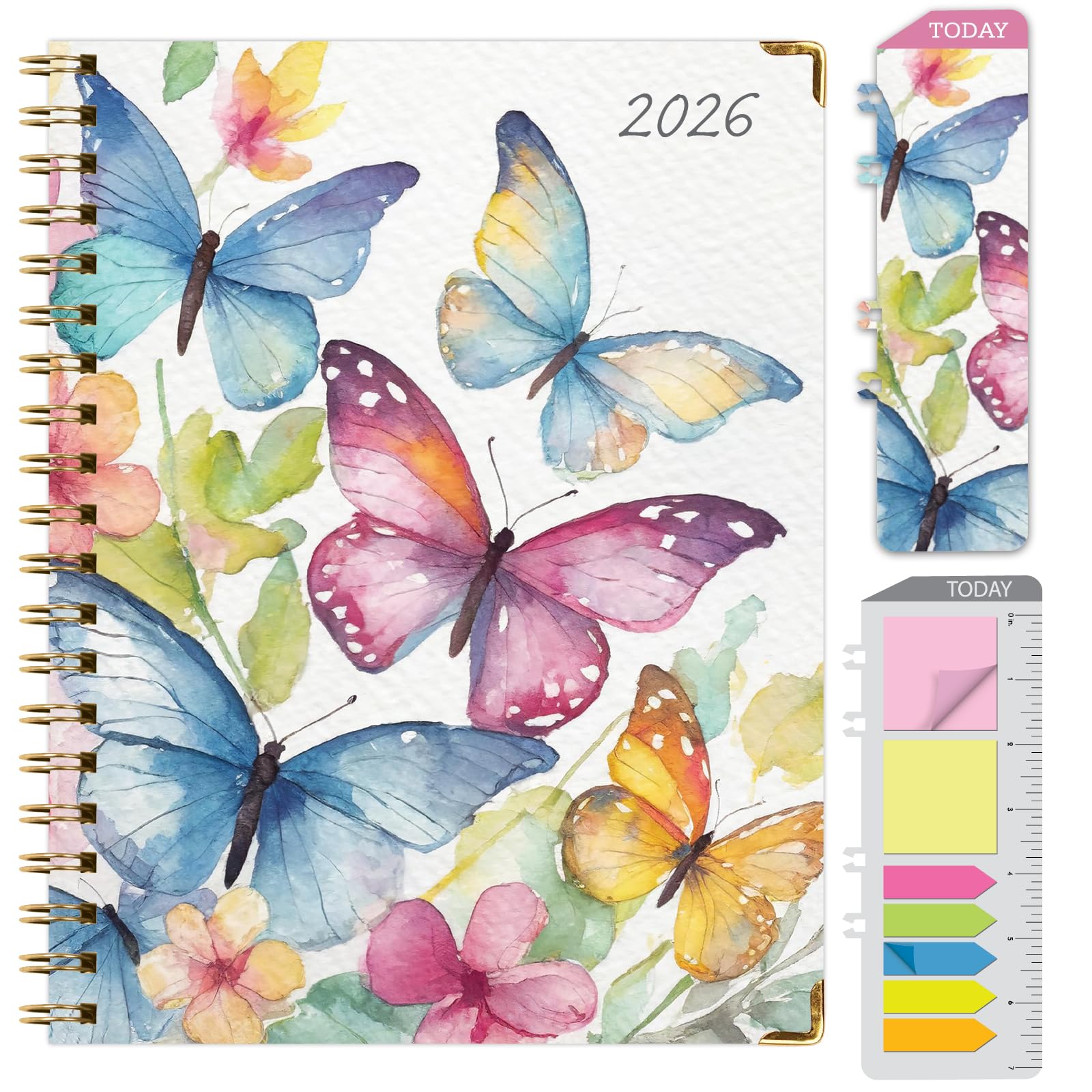 HARDCOVER 2026 Planner, 7"x9": 14 Months (November 2025 - December 2026), Daily Weekly Monthly Planner, Yearly Agenda, Bookmark, Pocket Folder and