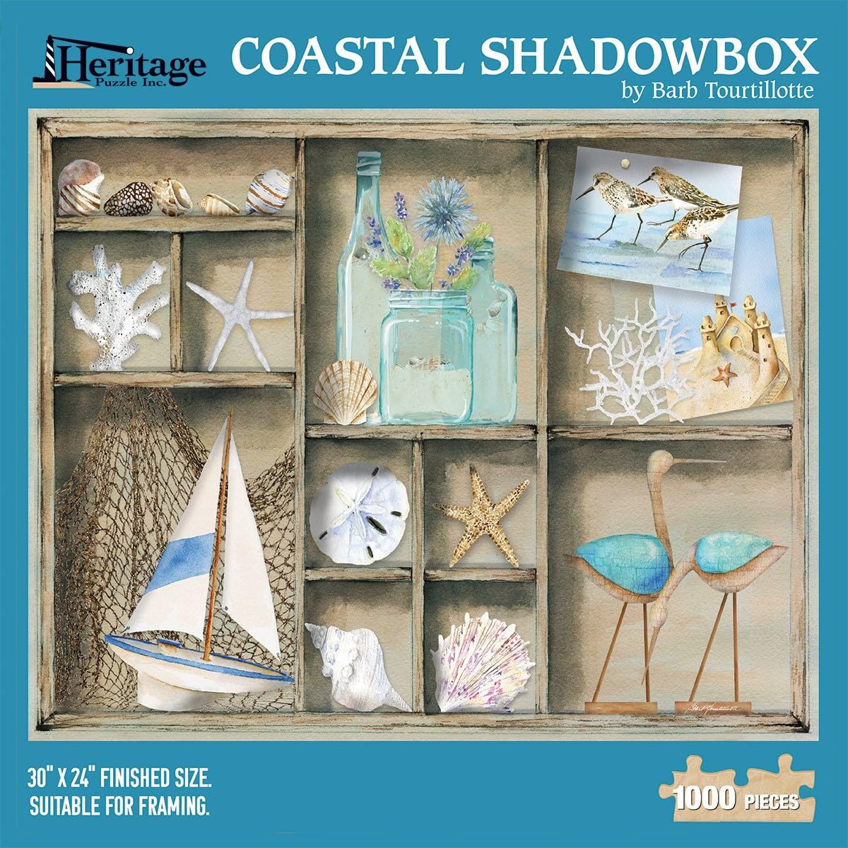 Heritage Puzzle Coastal Shells 1000 Piece Jigsaw – Beautiful Seashell Art Puzzle, 30x24 Inches, Made In USA - View #11