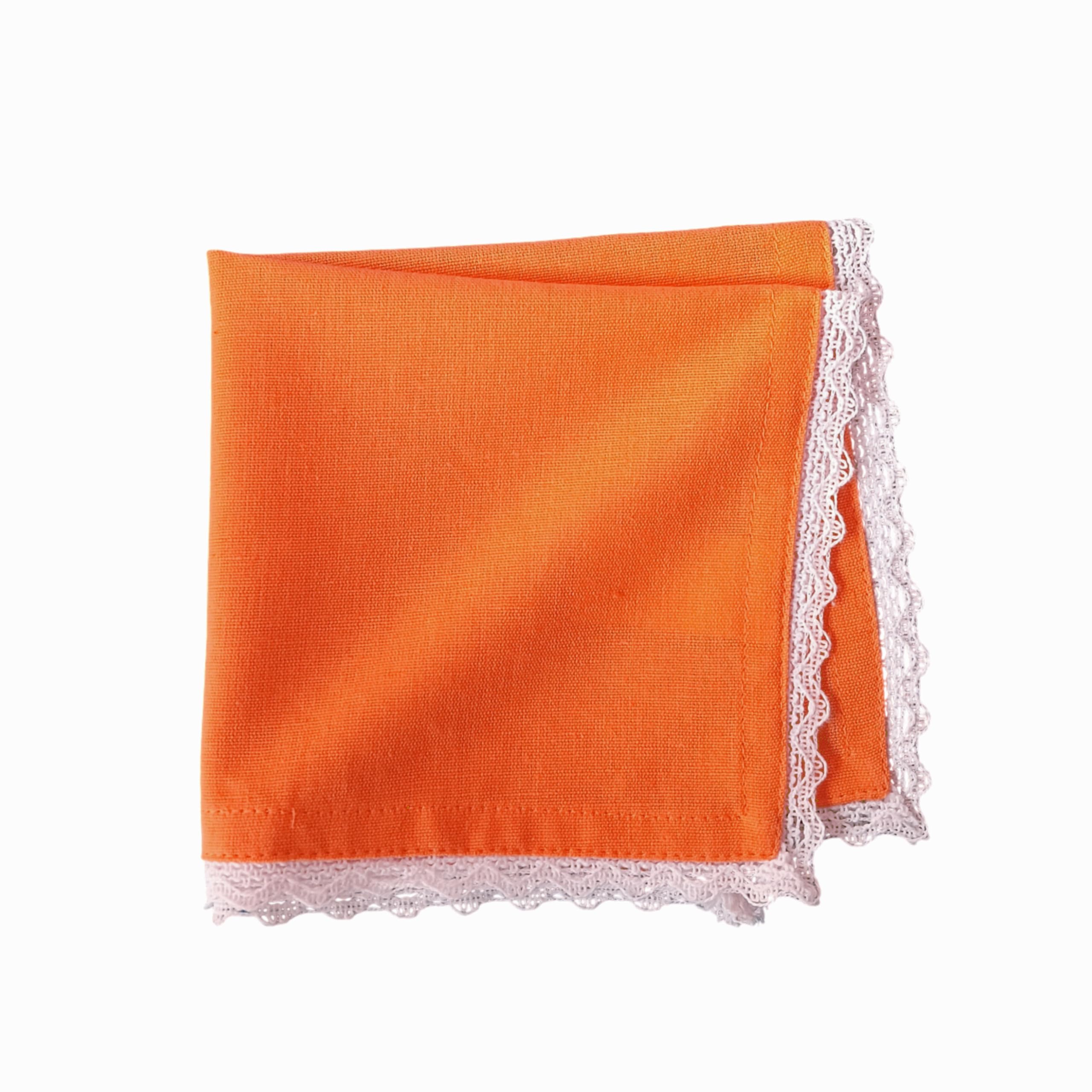 Fingercraft Dinner Cloth Napkin Cotton Linen Blend 12 Pack 12In Mitered Corners with Elegant Lace for Everyday Use Napkins Cloth are Pre Shrunk and Good Absorbency Rust - Image 4