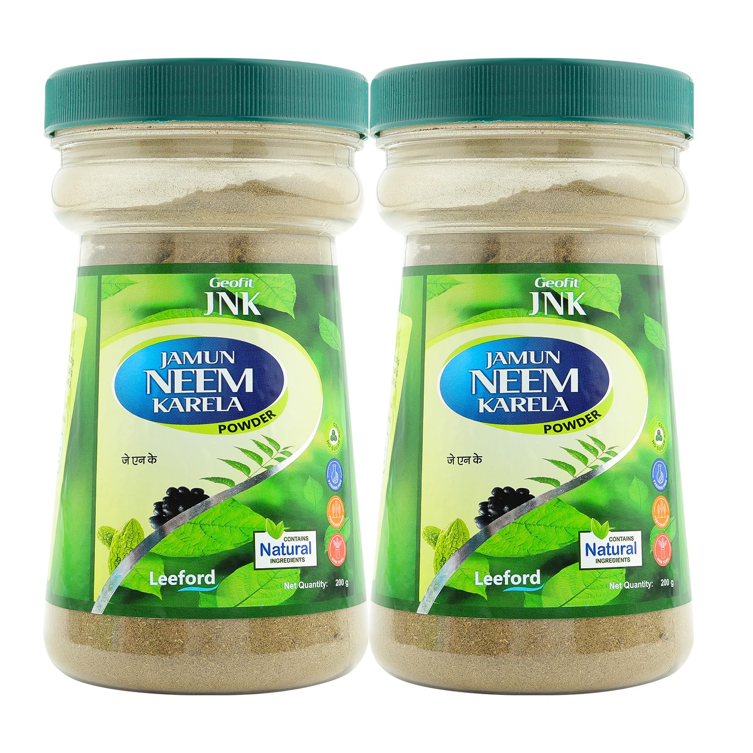 Geofit Jamun Neem Karela Powder - Pack of 2 (200g Each) | Made with Pure & Natural Herbs of Jamun, Neem & Karela | Natural Detoxifier | Improves Immune System | Regulates Metabolism | skin Purfiier