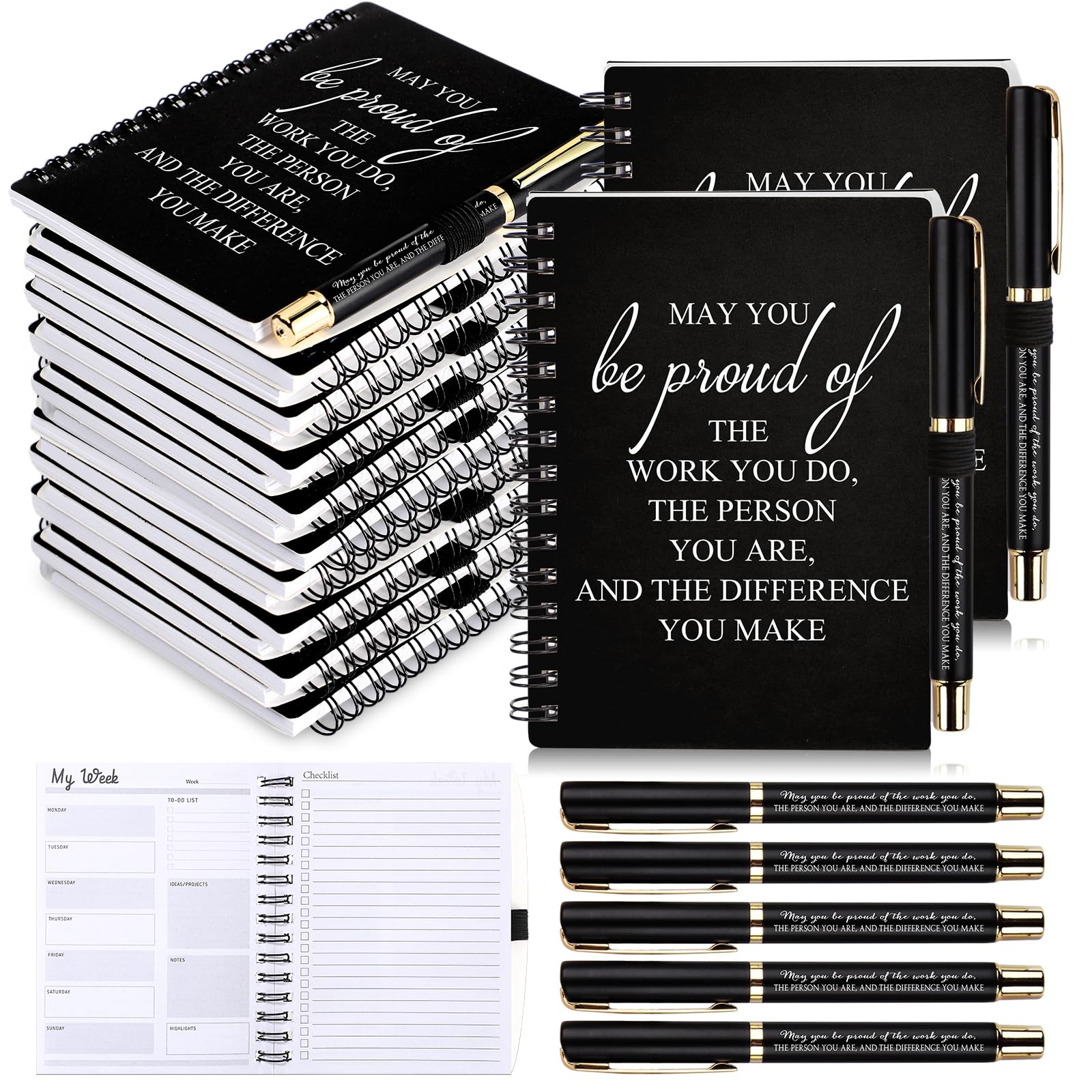 Tellingyou 60 Pcs/ 30 Set Employee Appreciation Gifts 2026-2027 Weekly Planners Journals A6 to Do List Bulk Notepads and Pens Thank You Gifts for