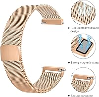 Vista 2 de Amzpas Bandas de metal para Amazfit Bip U Pro/Bip U/Bip 3 Pro/Bip 3/Bip S / Bip S Lite/Bip Lite, correa de repuesto ajustable de acero inoxidable