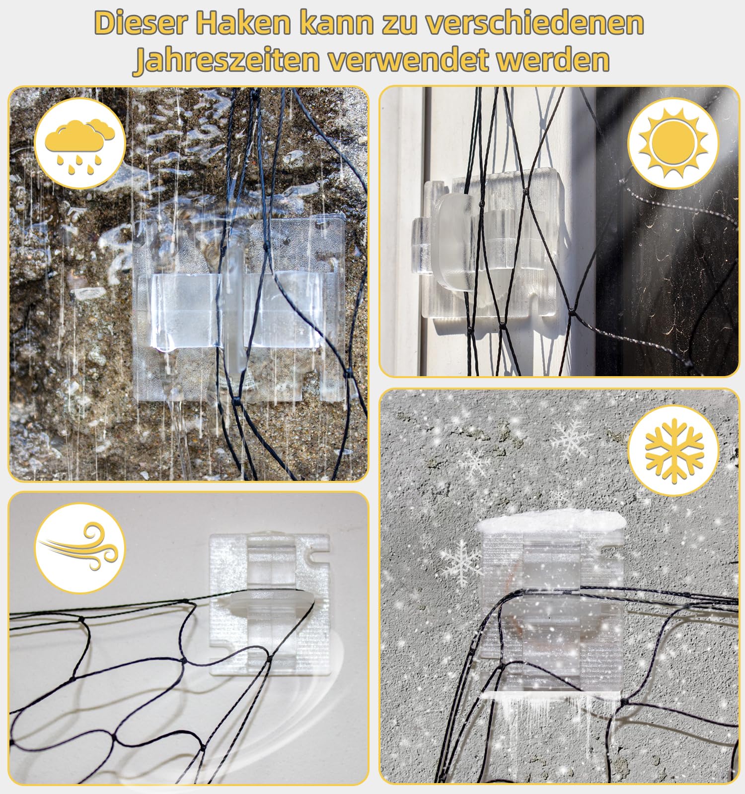 Katzennetz Klebehaken Set - 50 Haken + Kleber Für Balkon Ohne Bohren