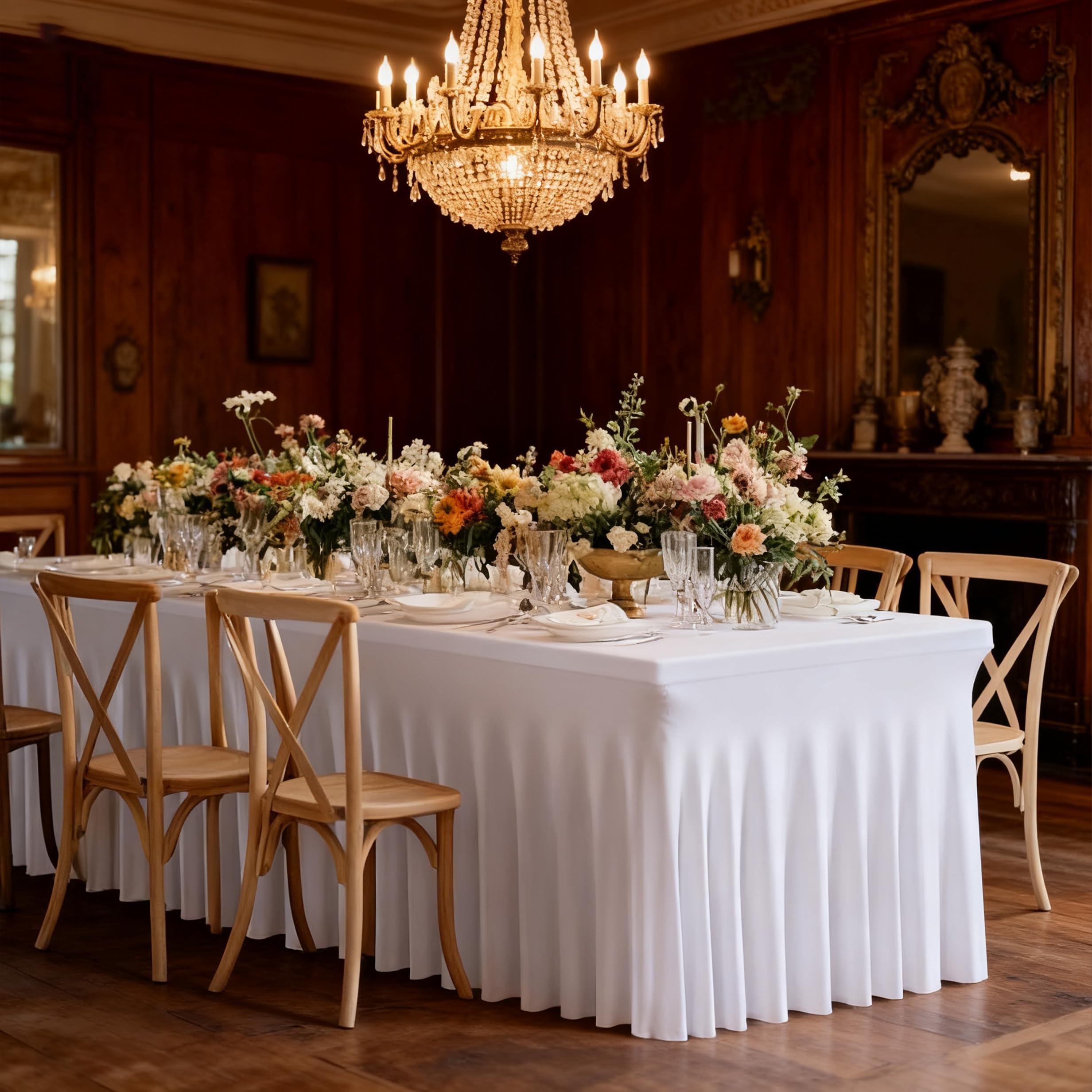 Nappes extensibles pour tables rectangulaires FAVE : finis les plis sur vos buffets