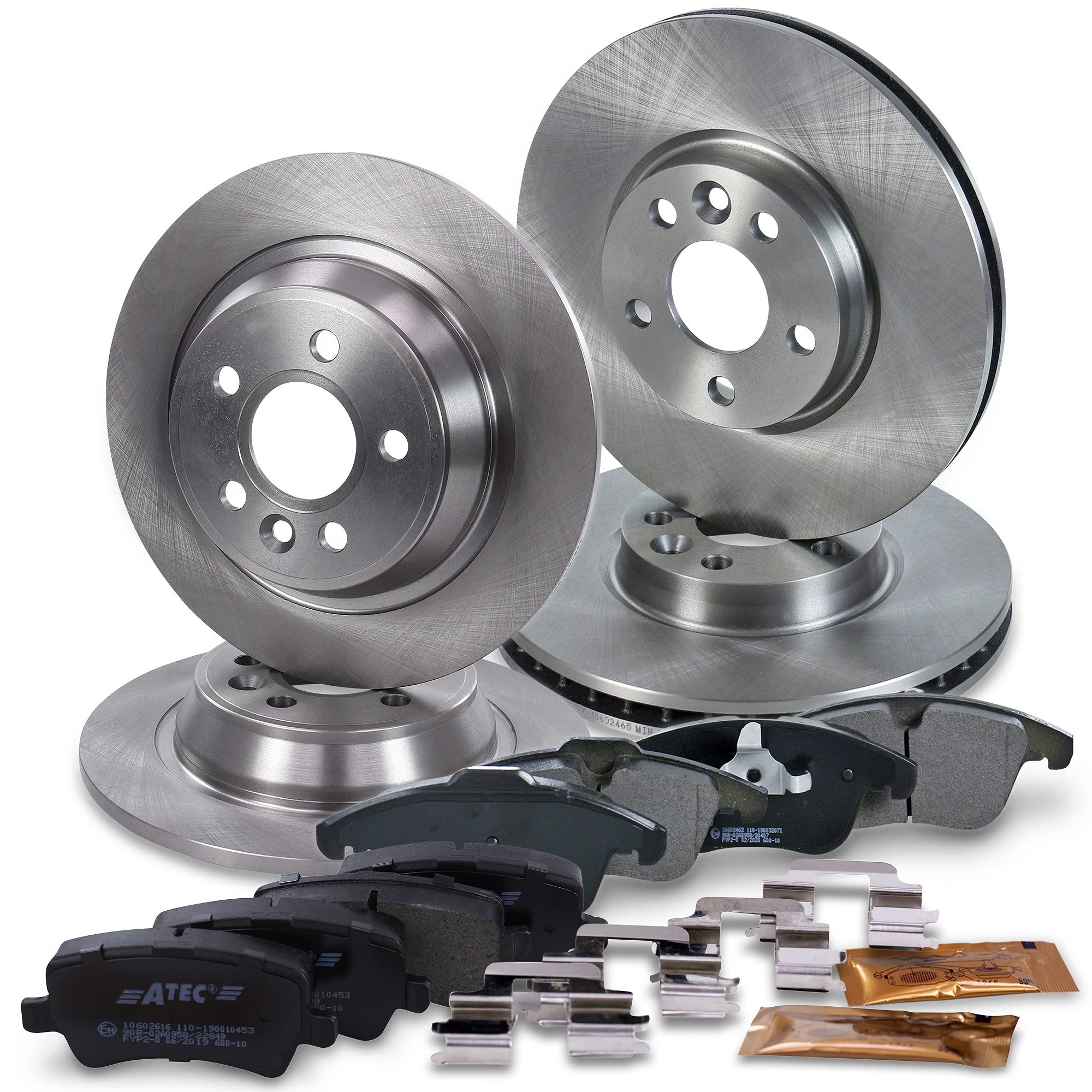 BESTPRICE Set freni incl. dischi freno anteriori Ø 300 mm + posteriori Ø 302 mm + pastiglie freno anteriori e posteriori, compatibile con FORD GALAXY II (WA6), S-MAX (WA6)