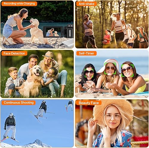 Miniatura 7 de Cámara de video, videocámara 5K UHD 48MP WiFi Vlogging Cámara para YouTube IR visión nocturna anti-vibración 16X Zoom digital Cámara de pantalla