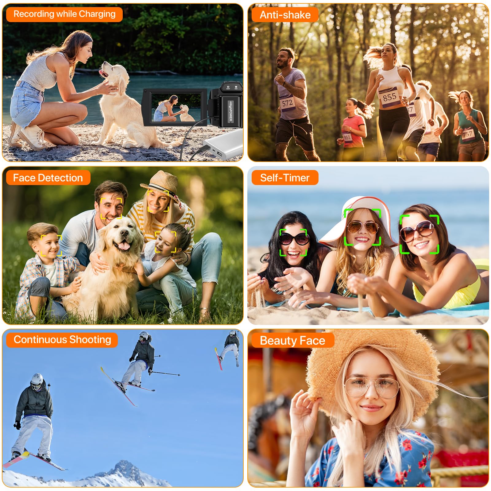 Video Camera, 5K Camcorder UHD 48MP WiFi Vlogging Camera for YouTube IR Night Vision Anti-Shake 16X Digital Zoom 3” Touch Screen Camera with Microphone,Handheld Stabilizer,Lens Hood,Remote,2 Batteries